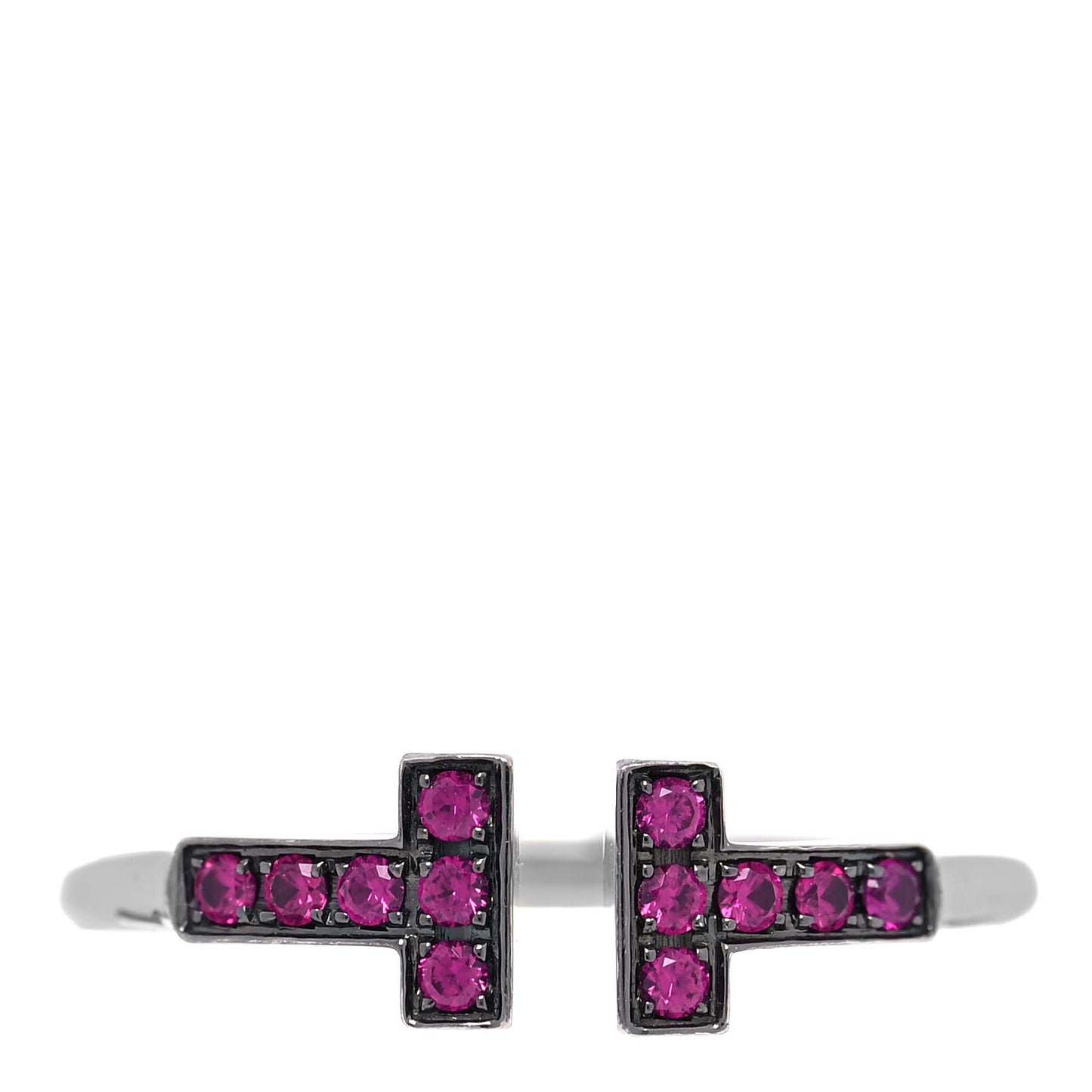 18K White Gold Ruby T Wire Ring 53 6.5