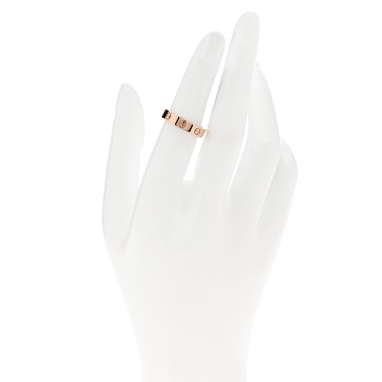 Cartier 18K Pink Gold Diamond 4mm LOVE Wedding Band Ring 51 5.75 2 of 4