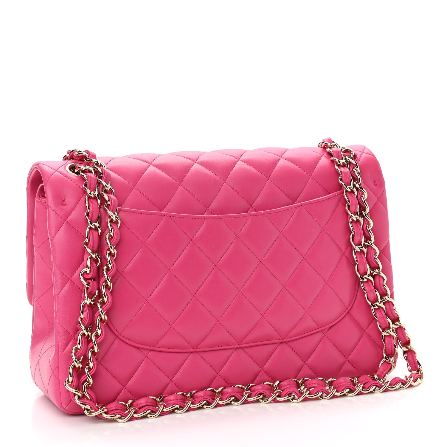 Chanel Lambskin Quilted Jumbo Double Flap Fuchsia 3 of 10