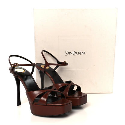 Saint Laurent Smooth Calfskin Debbie 85 Platform Sandal 37.5 Aesthetic Brown 10 of 10