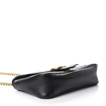Gucci Calfskin Matelasse Small GG Marmont Shoulder Bag Black 3 of 10