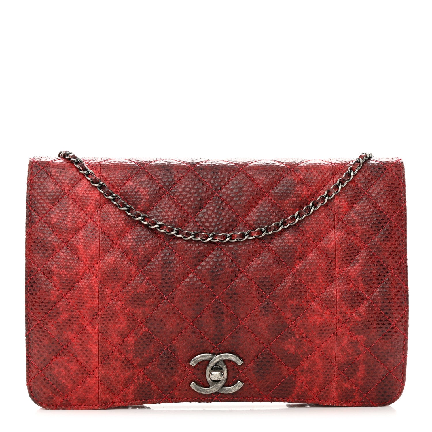 Chanel Karung Quilted Clutch Flap Red 1 of 13