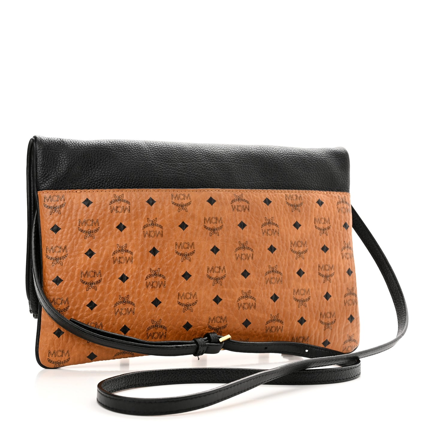 Visetos Corina Foldover Crossbody Bag Cognac Black