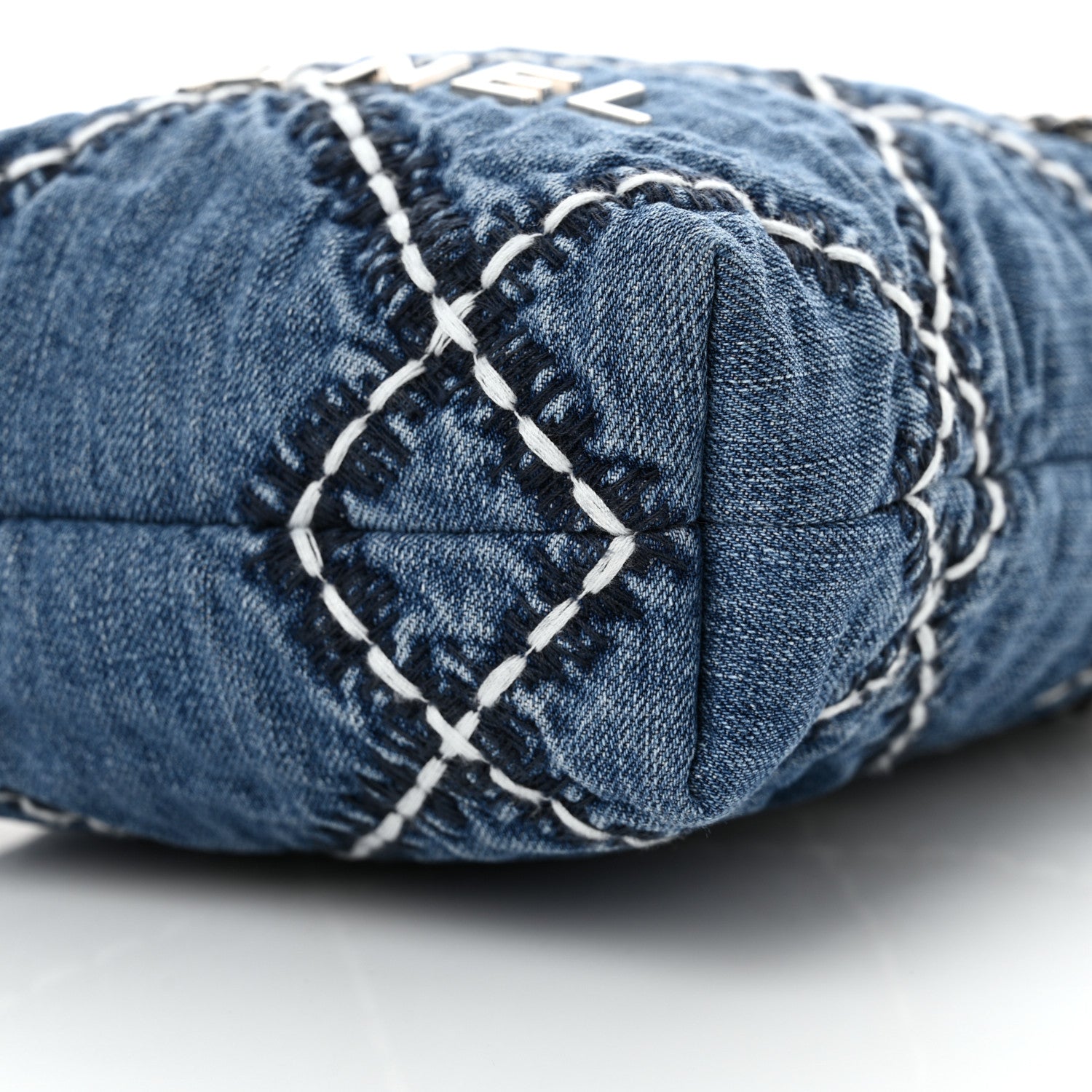 Chanel Denim Stitched Quilted Mini Chanel 22 Blue 10 of 10