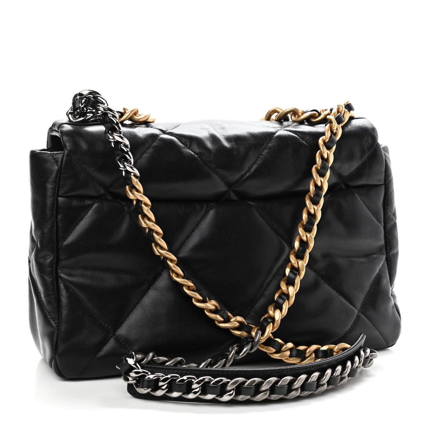 Lambskin Quilted Large Chanel 19 Flap Black