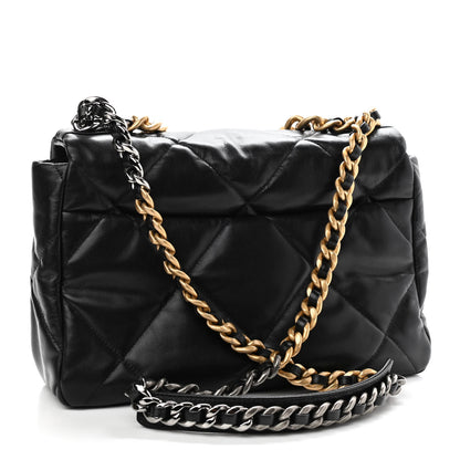 Chanel Lambskin Quilted Large Chanel 19 Flap Black 3 of 9