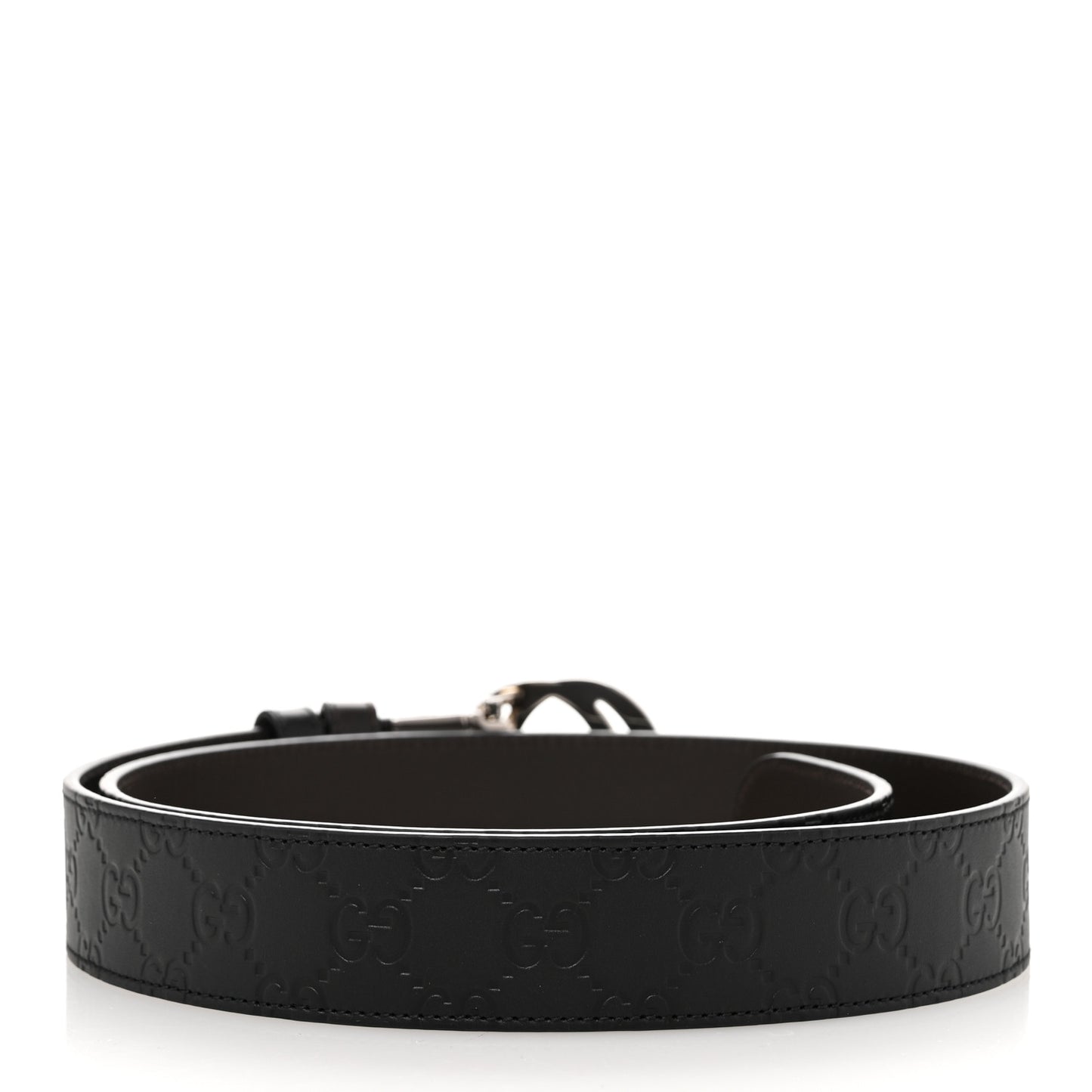 Guccissima Signature Interlocking G Reversible 37mm Belt 95 38 Black Cocoa