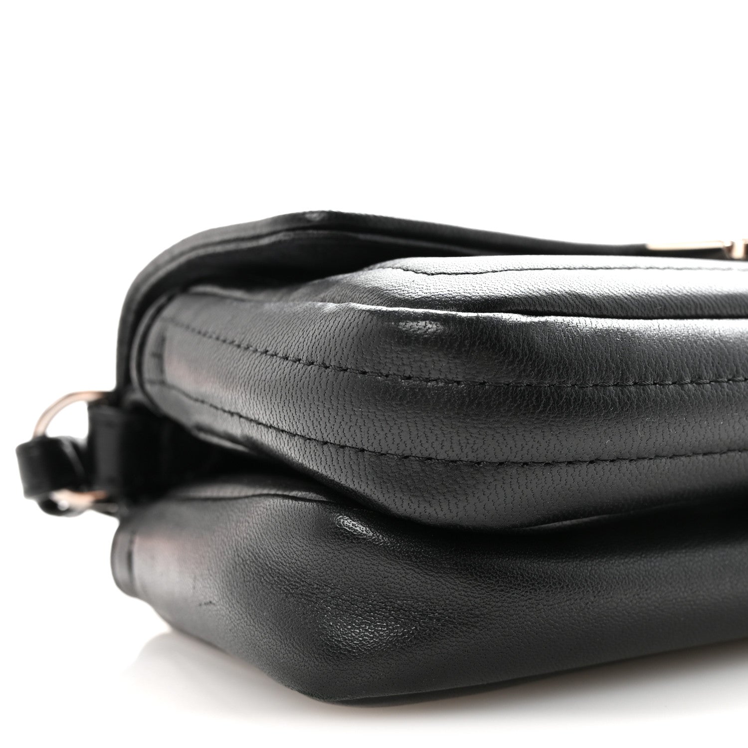 Fendi Shiny Nappa Trapuntata Micro Double Baguette Black 8 of 9