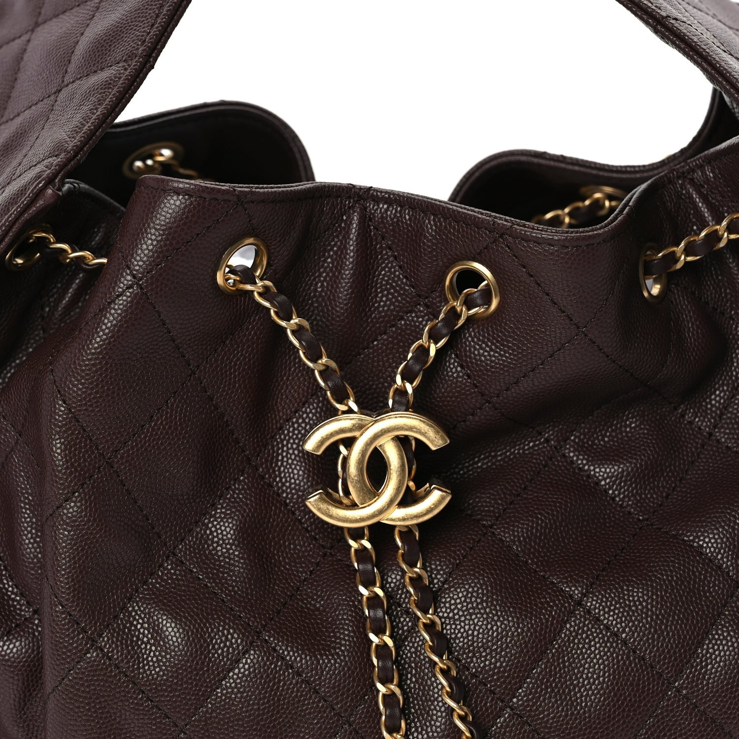 Chanel Caviar Quilted Medium  25 Handbag Dark Brown 7 of 9