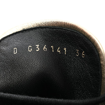 Chanel Tweed Lambskin Chain Lace Up High Top Espadrille Sneakers 36 Black Gold 8 of 9