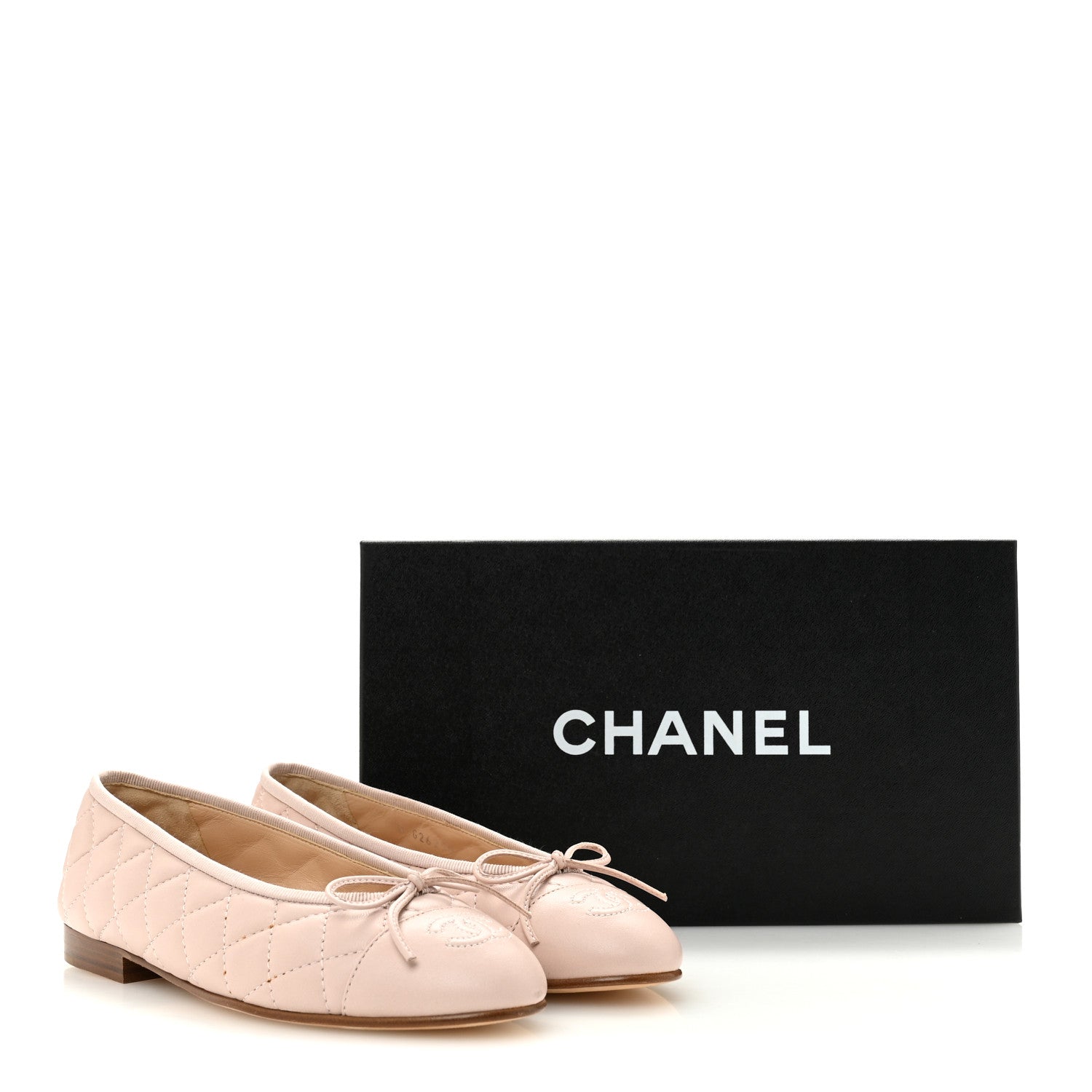 Chanel Lambskin Quilted CC Cap Toe Ballerina Flats 36 Light Pink 9 of 9