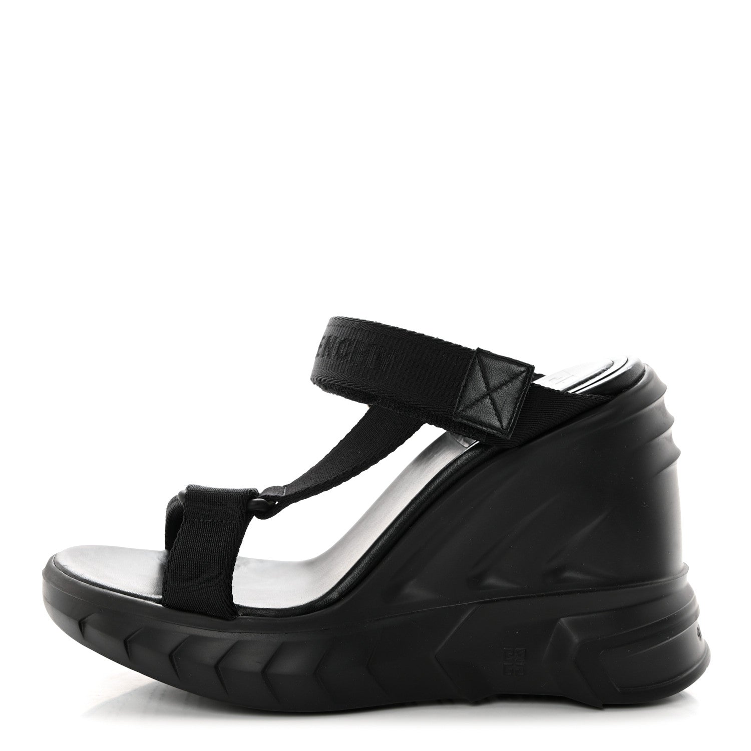 Givenchy Rubber Marshmallow Wedge Strap Sandals 38 Black 1 of 8