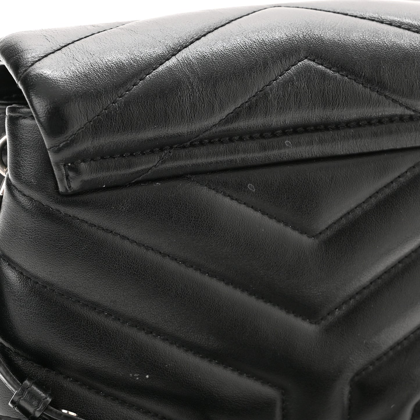 Calfskin Y Quilted Monogram Toy Loulou Crossbody Bag Black