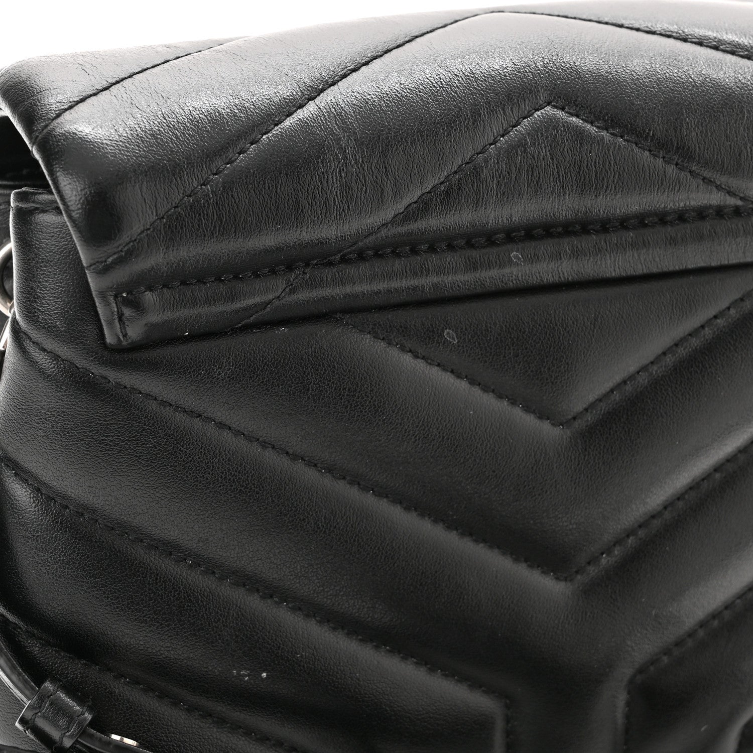 Saint Laurent Calfskin Y Quilted Monogram Toy Loulou Crossbody Bag Black 12 of 15