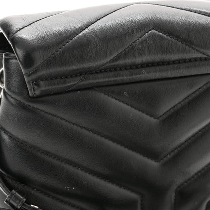 Saint Laurent Calfskin Y Quilted Monogram Toy Loulou Crossbody Bag Black 12 of 15