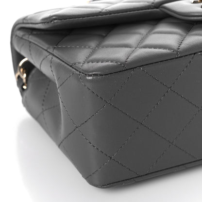 Chanel Lambskin Quilted Mini Rectangular Flap Dark Grey 8 of 9
