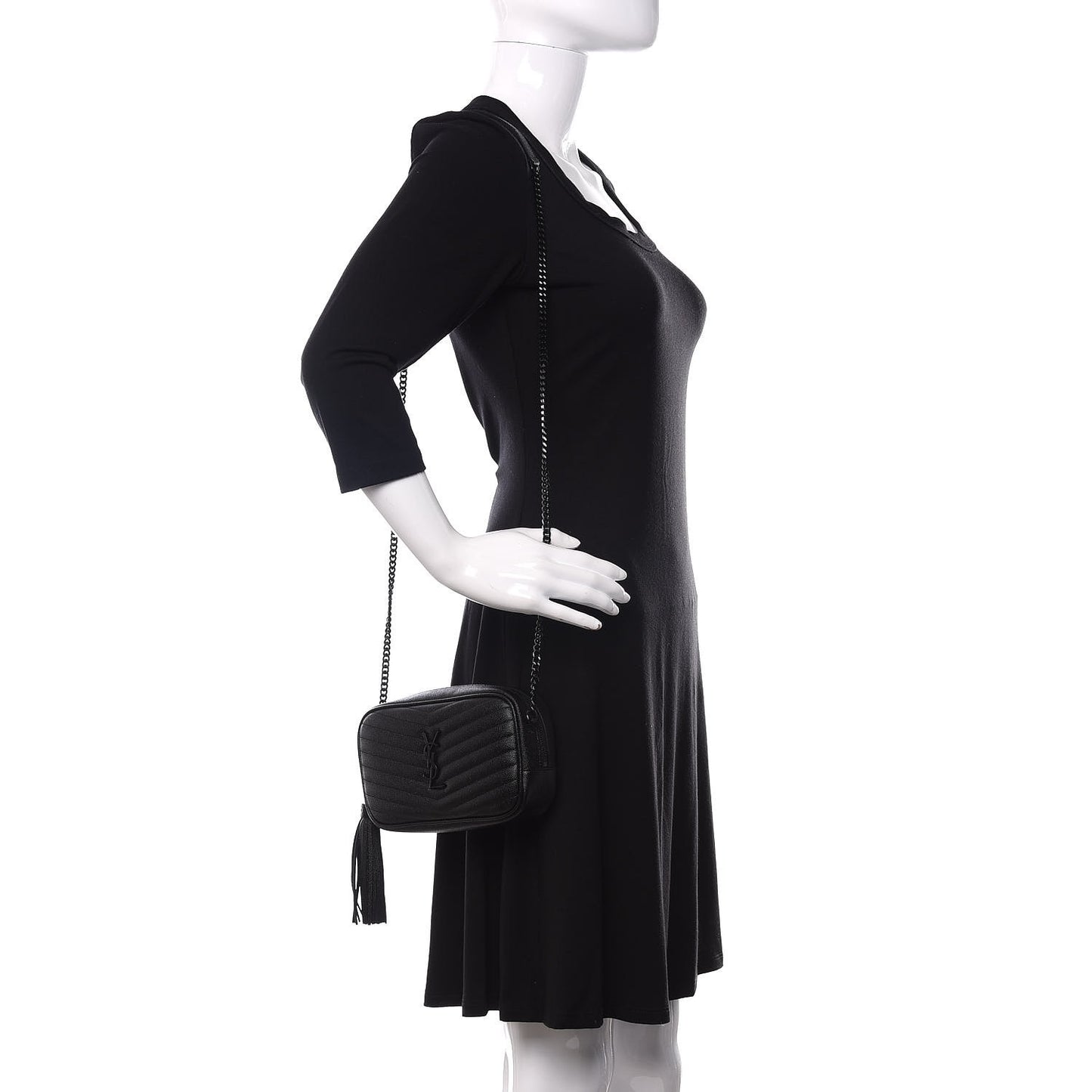 Grain De Poudre Matelasse Monogram Mini Lou Camera Bag Black