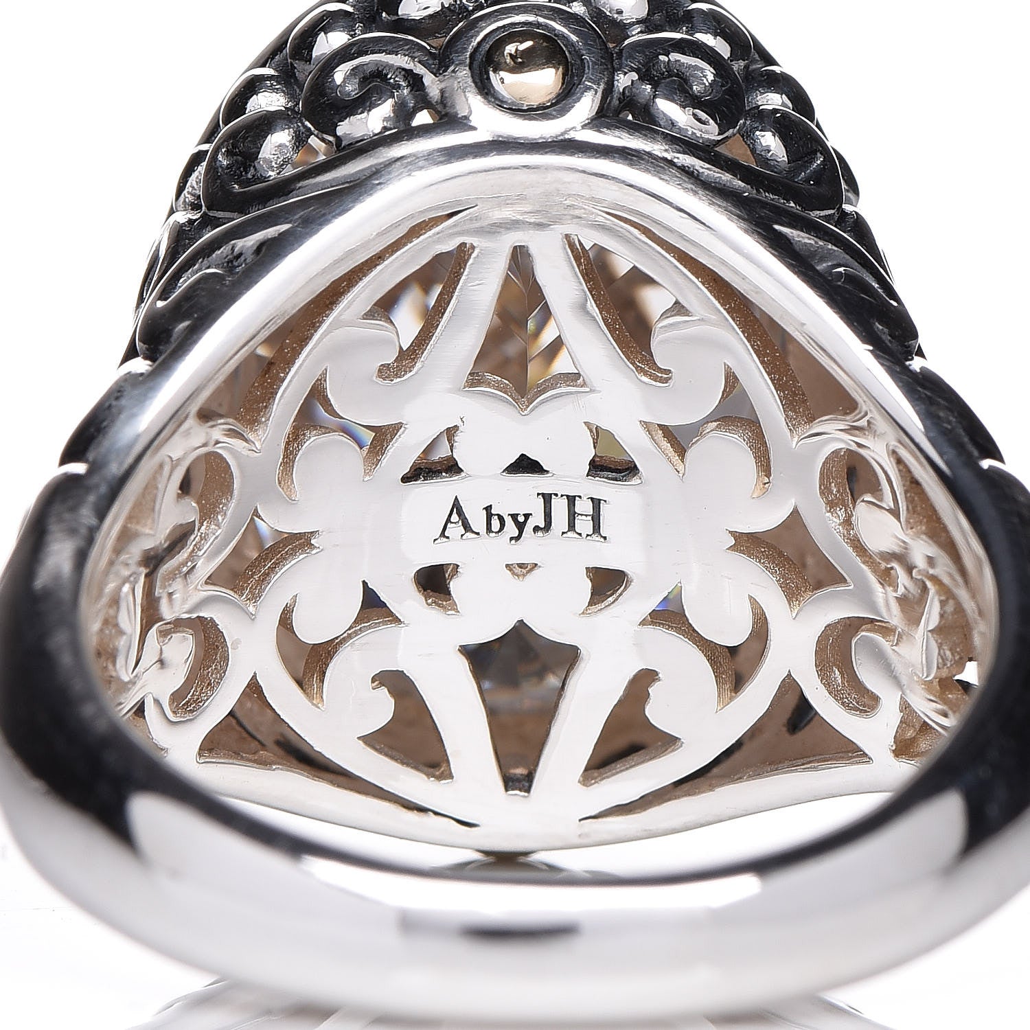 John Hardy Sterling Silver 14K Yellow Gold Cubic Zirconia Angela Ring 57 8 5 of 7