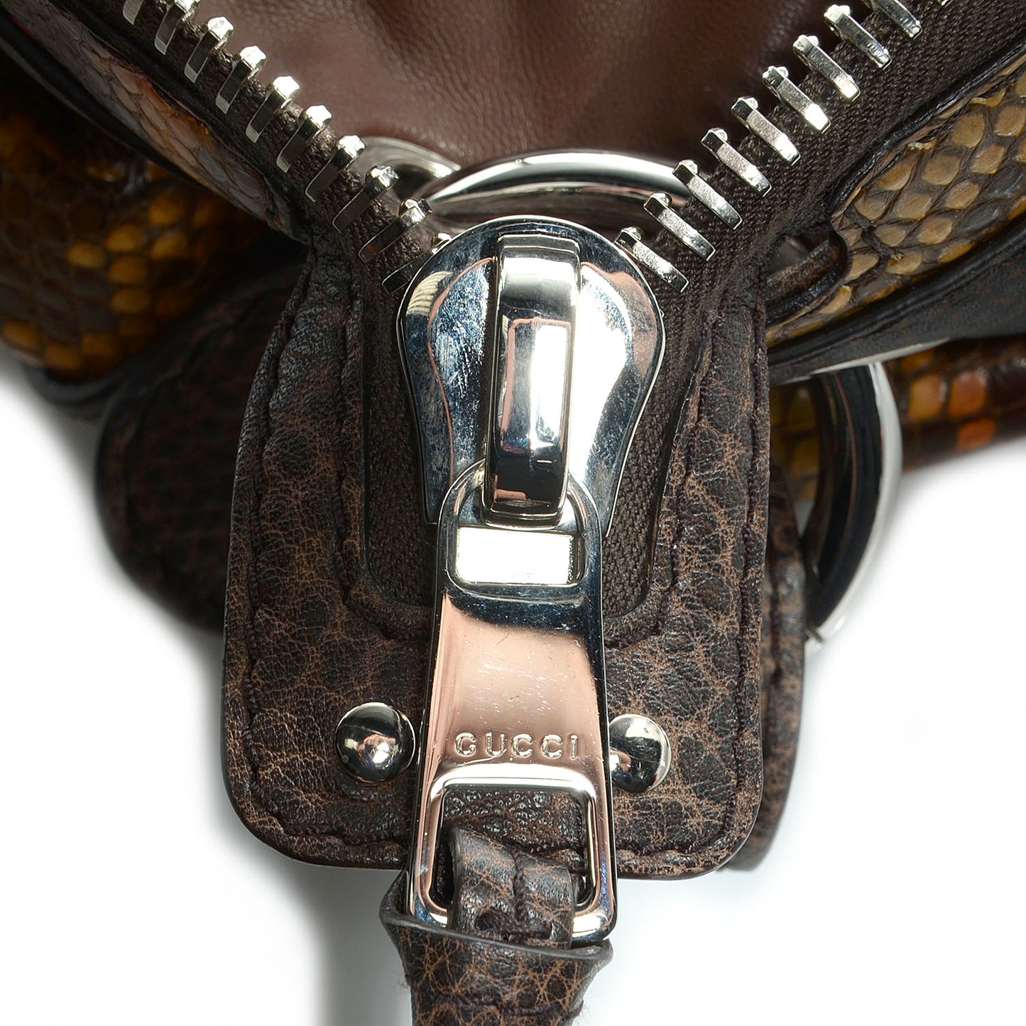 Python Bamboo Bar Medium Tote Brown