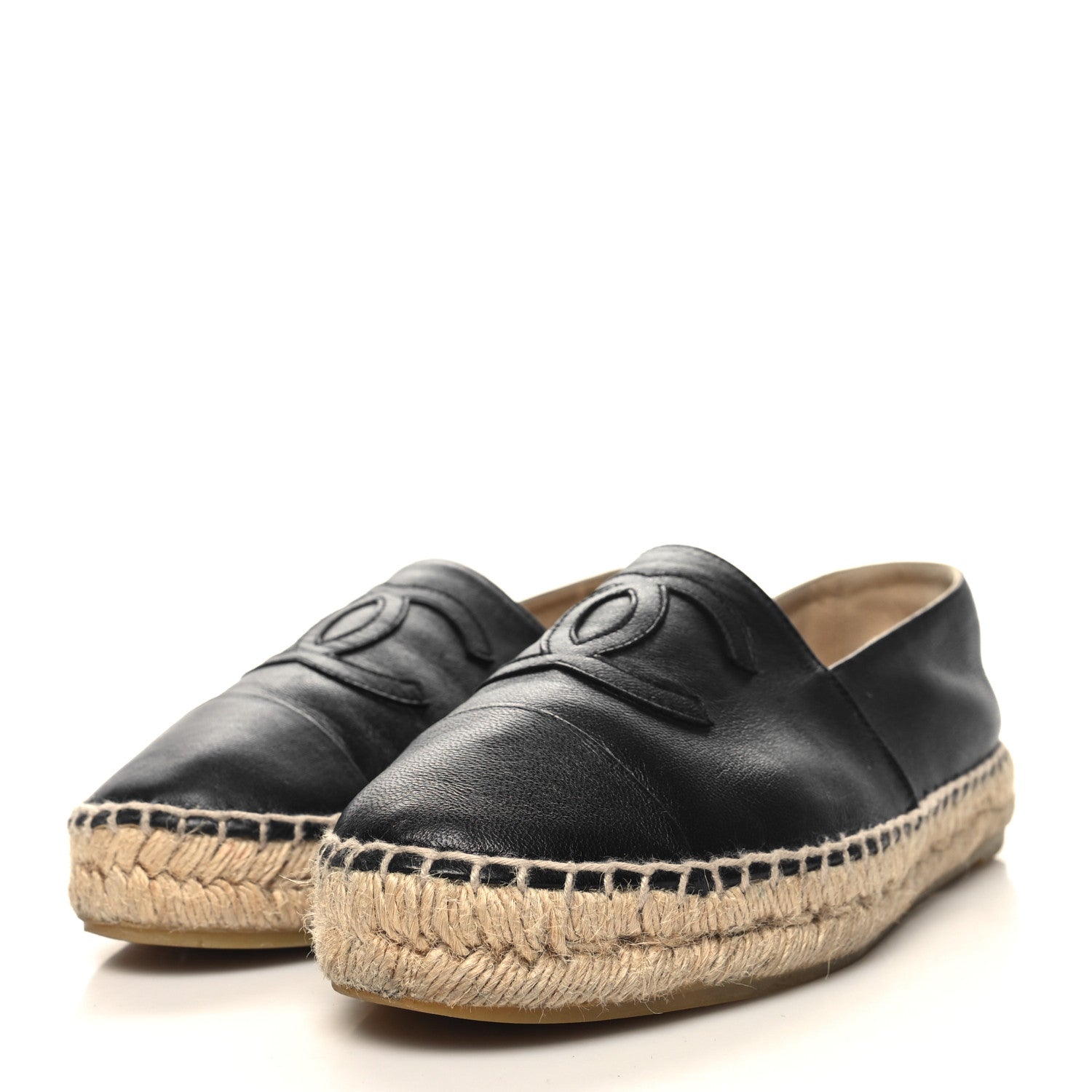 Chanel Lambskin CC Espadrilles 37 Black 3 of 10