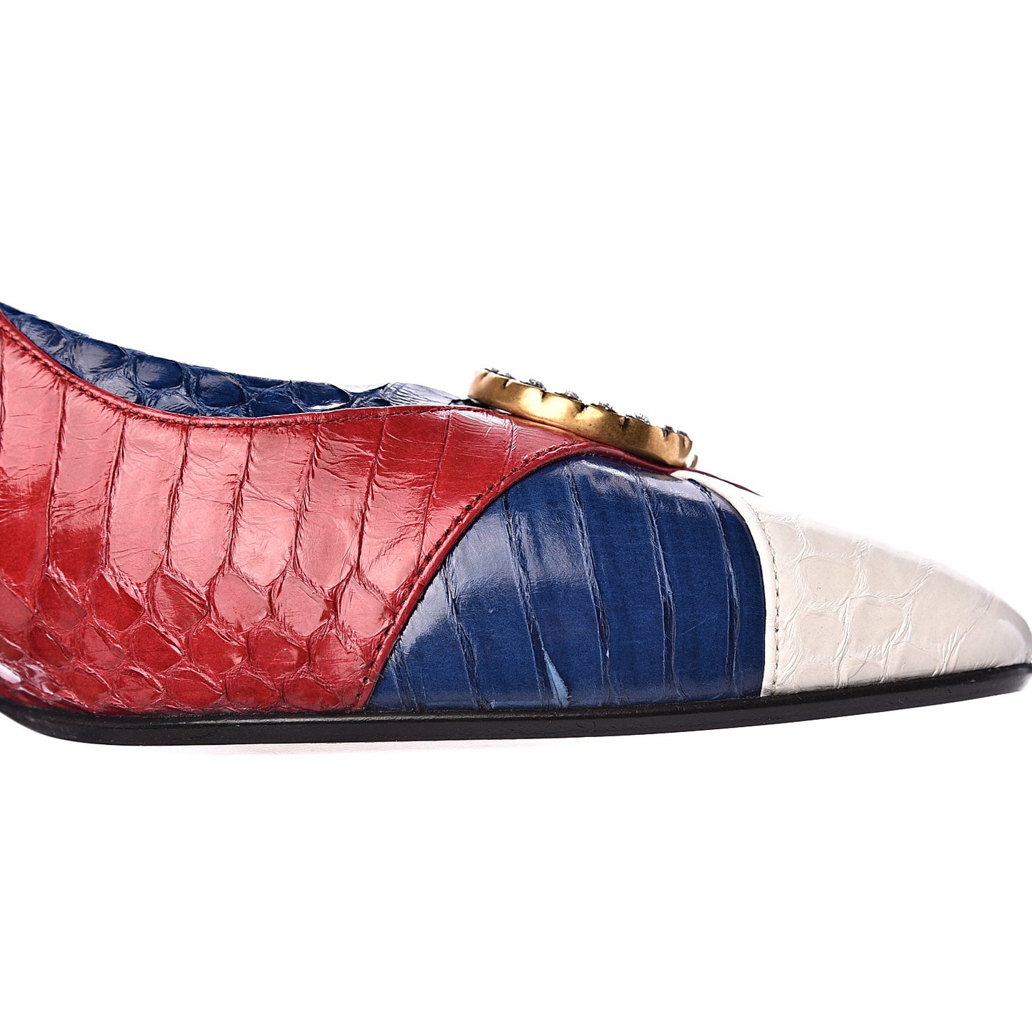 Snakeskin Crystal Double G Pumps 41 Multicolor