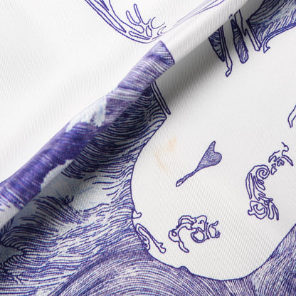 Hermes Silk Brides de Gala En Finesse Scarf 90 Encre Blanc Gris Bleuete 7 of 7