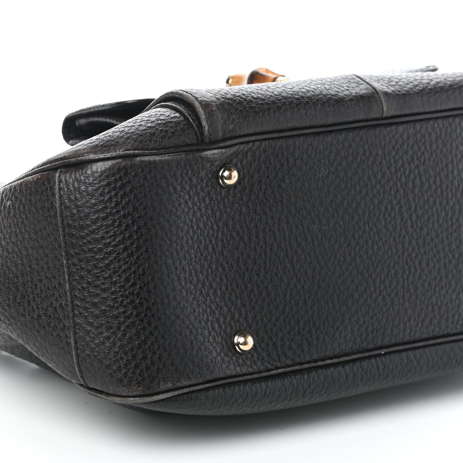 Gucci Calfskin Bamboo Top Handle Bag Black 8 of 9