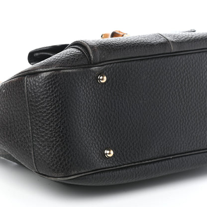 Gucci Calfskin Bamboo Top Handle Bag Black 8 of 9