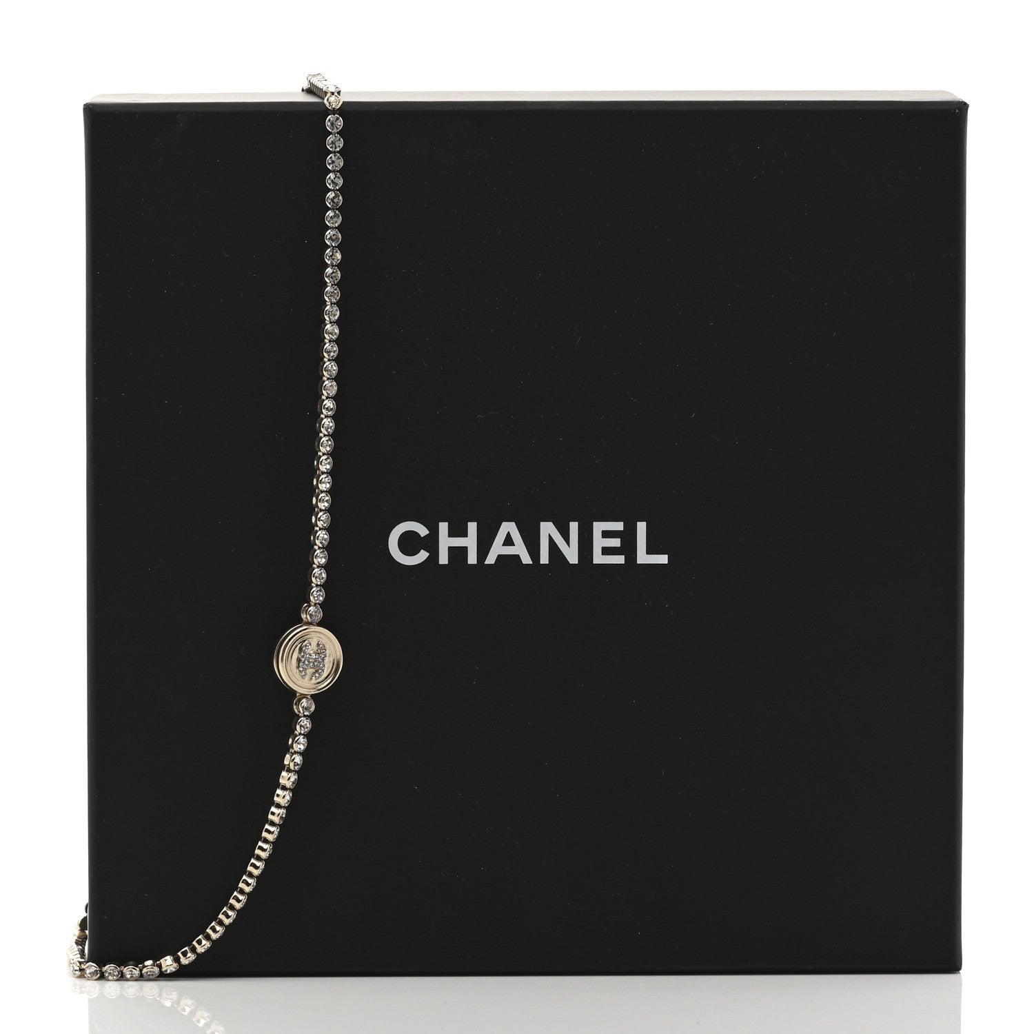 Chanel Crystal CC Chain Short Necklace Gold 6 of 6