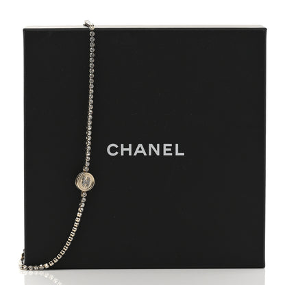 Chanel Crystal CC Chain Short Necklace Gold 6 of 6