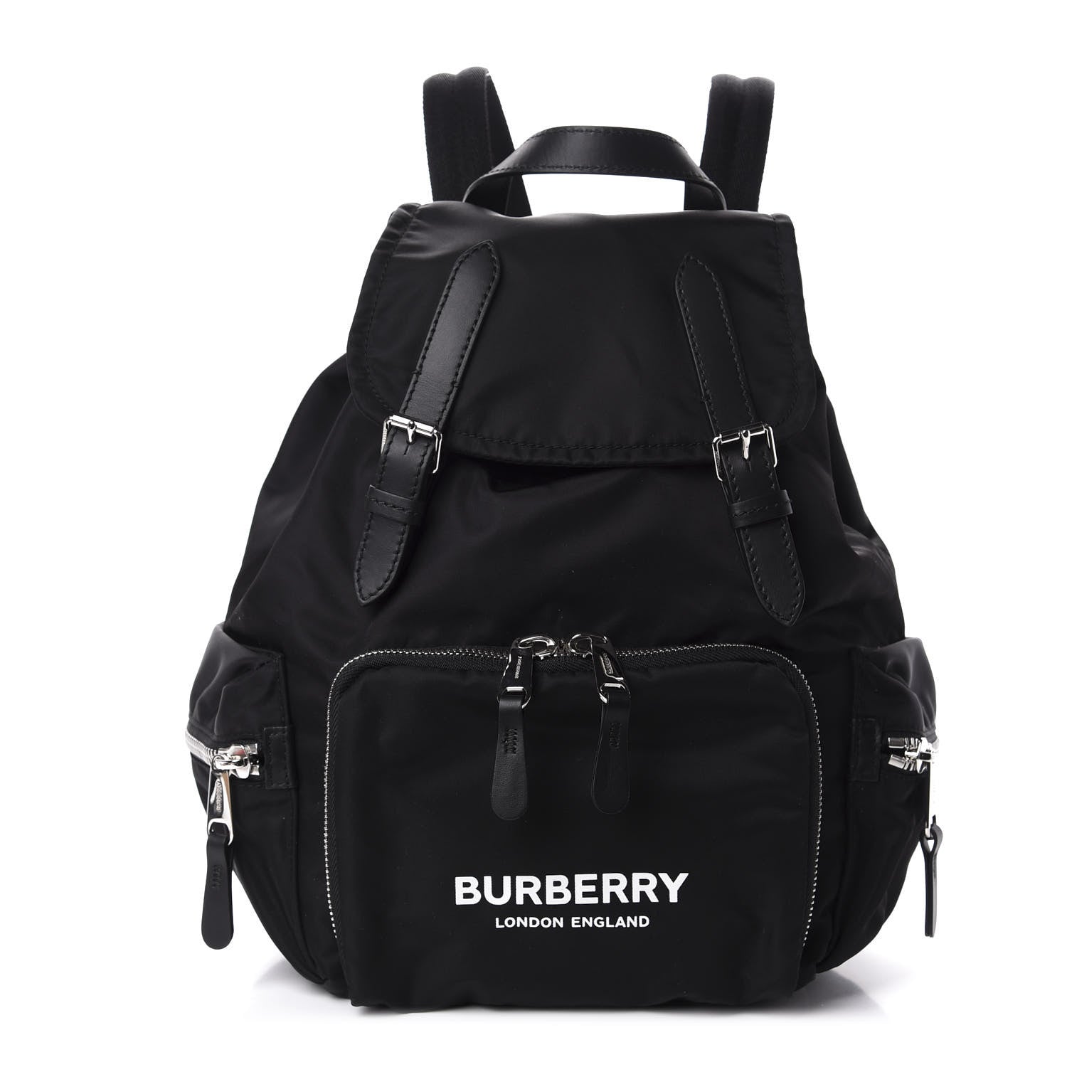 Burberry Nylon Logo Print Medium Rucksack Backpack Black 1 of 8