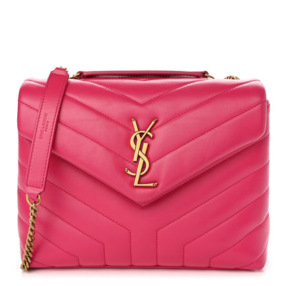 Saint Laurent Calfskin Y Quilted Monogram Small Loulou Chain Satchel Fresh Fuchsia 1 of 11