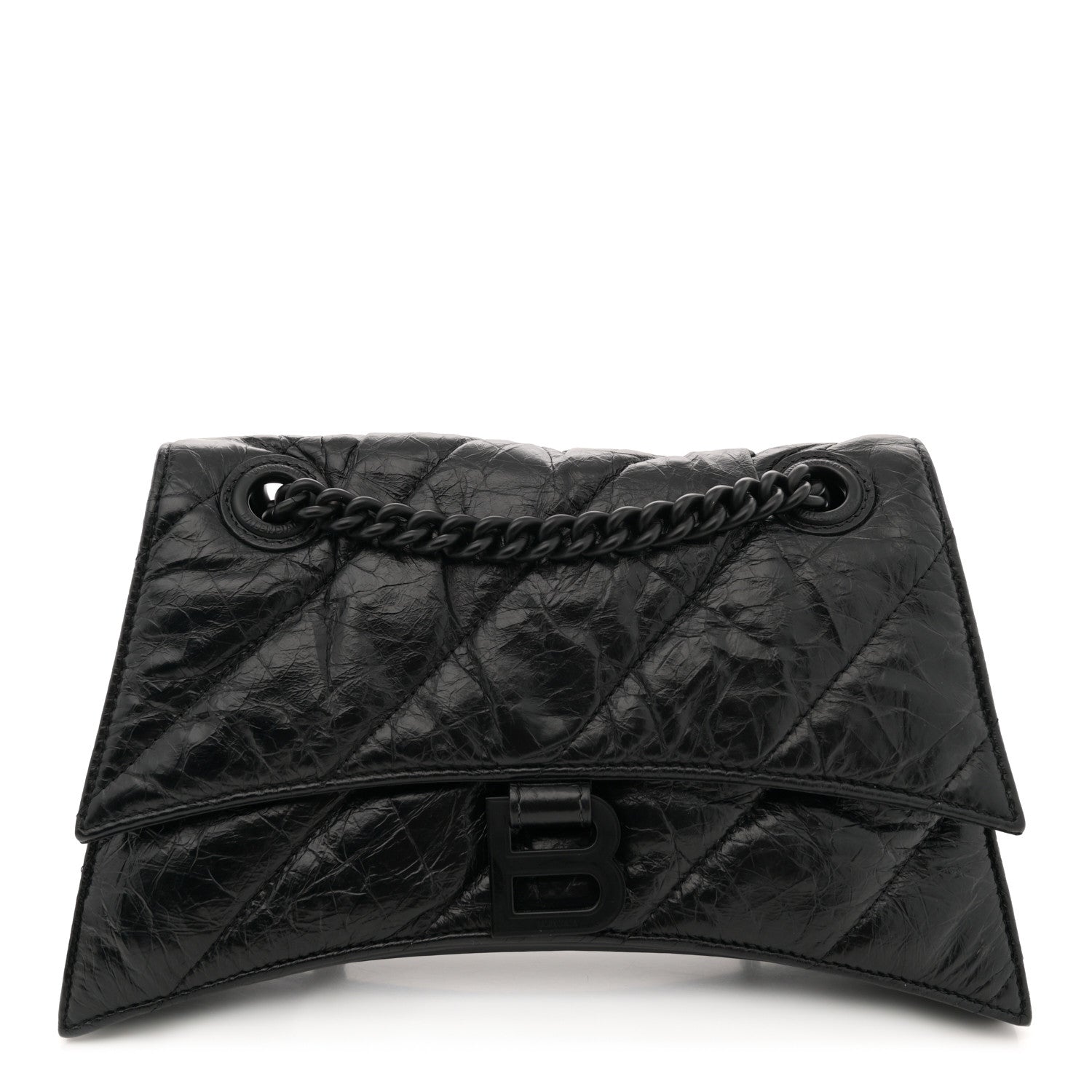 Balenciaga Crushed Calfskin Quilted Matte Black Hardware Small Crush Chain Bag Black 1 of 12