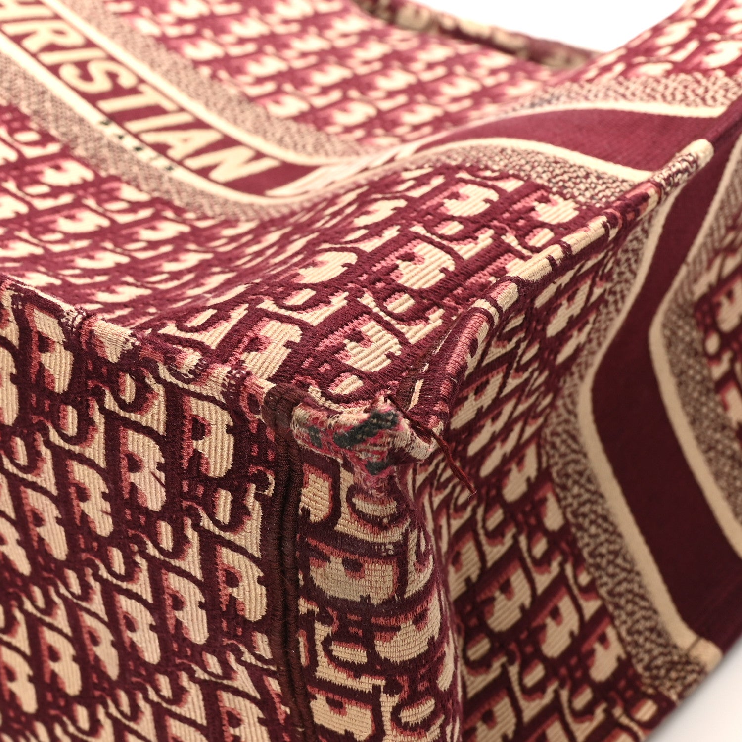 Christian Dior Oblique Large Book Tote Burgundy Multicolor 10 of 13