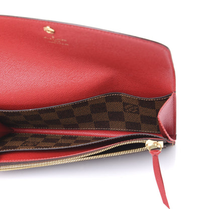 Louis Vuitton Damier Ebene Emilie Wallet Red 4 of 9