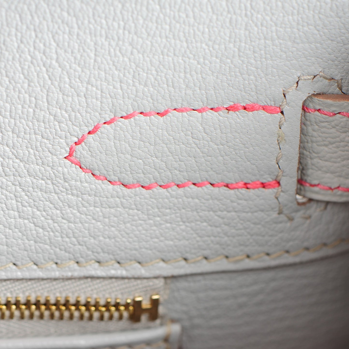 Chevre Mysore Bi-Color Horseshoe Birkin 30 Rose Lipstick Gris Perle