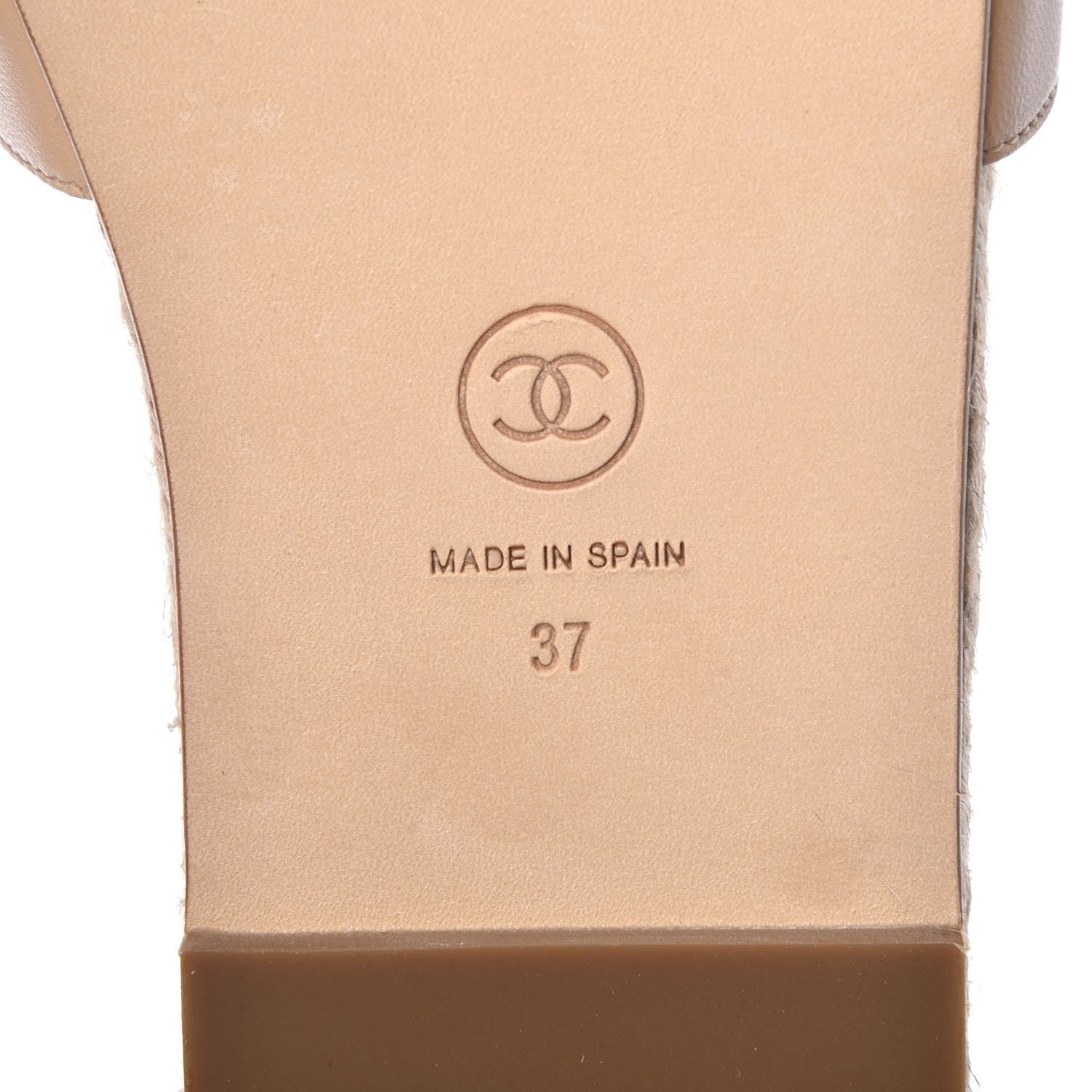 Chanel Lambskin Pearl CC Espadrille Slip On Sandals 37 Beige 7 of 10