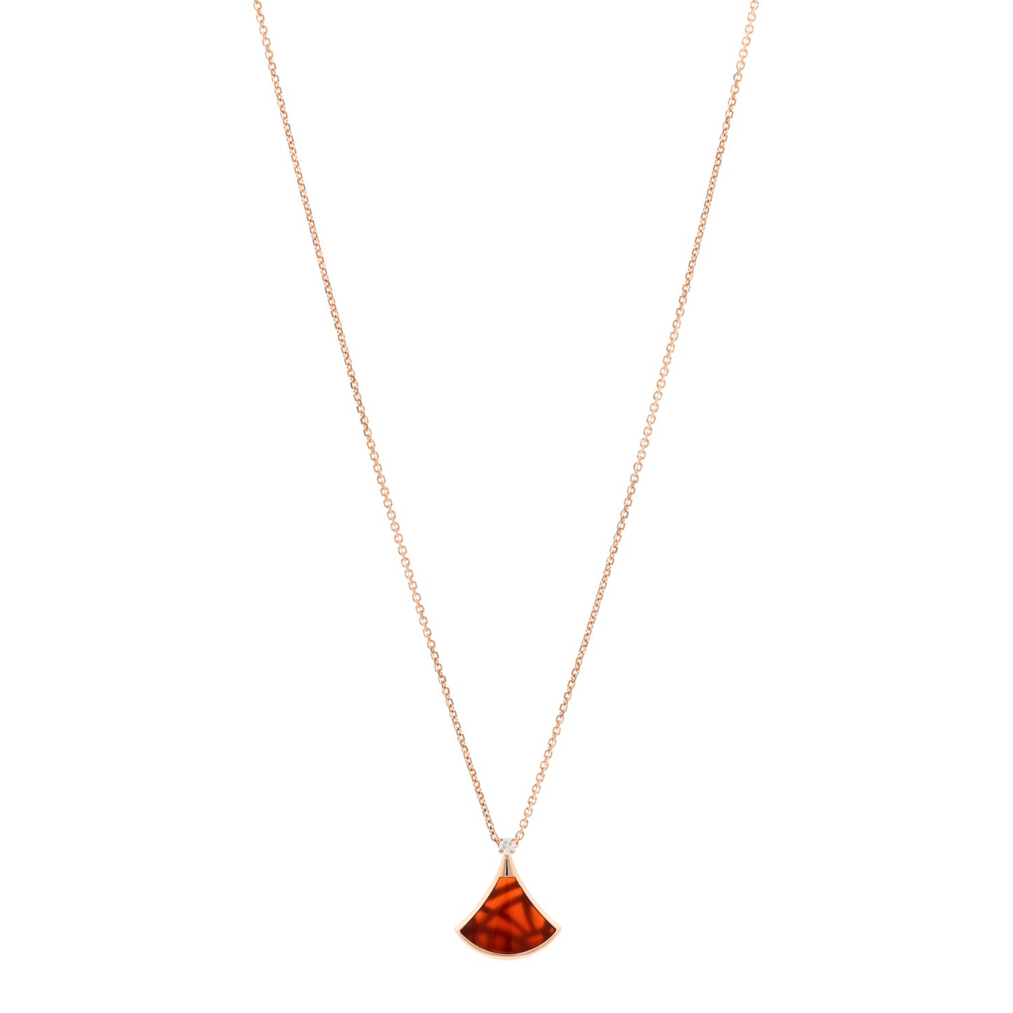 18K Rose Gold Diamond Carnelian Divas' Dream Pendant Necklace