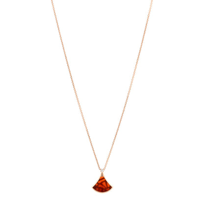 Bulgari 18K Rose Gold Diamond Carnelian Divas' Dream Pendant Necklace 1 of 5