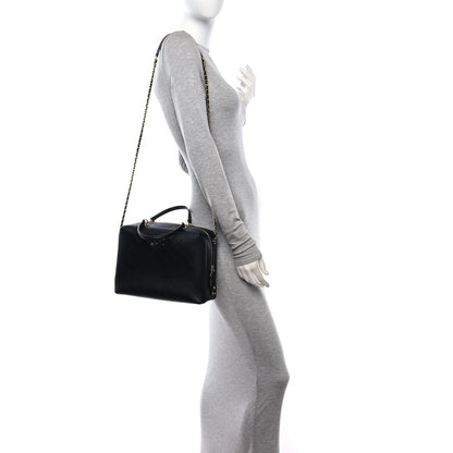 Chanel Calfskin Stitched Sleek Box Top Handle Vanity Bag Black 2 of 12