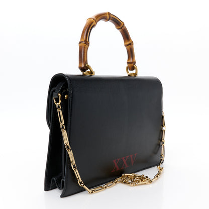 Gucci Calfskin Snakeskin Studded Medium Ottilia Top Handle Bag Black 2 of 11