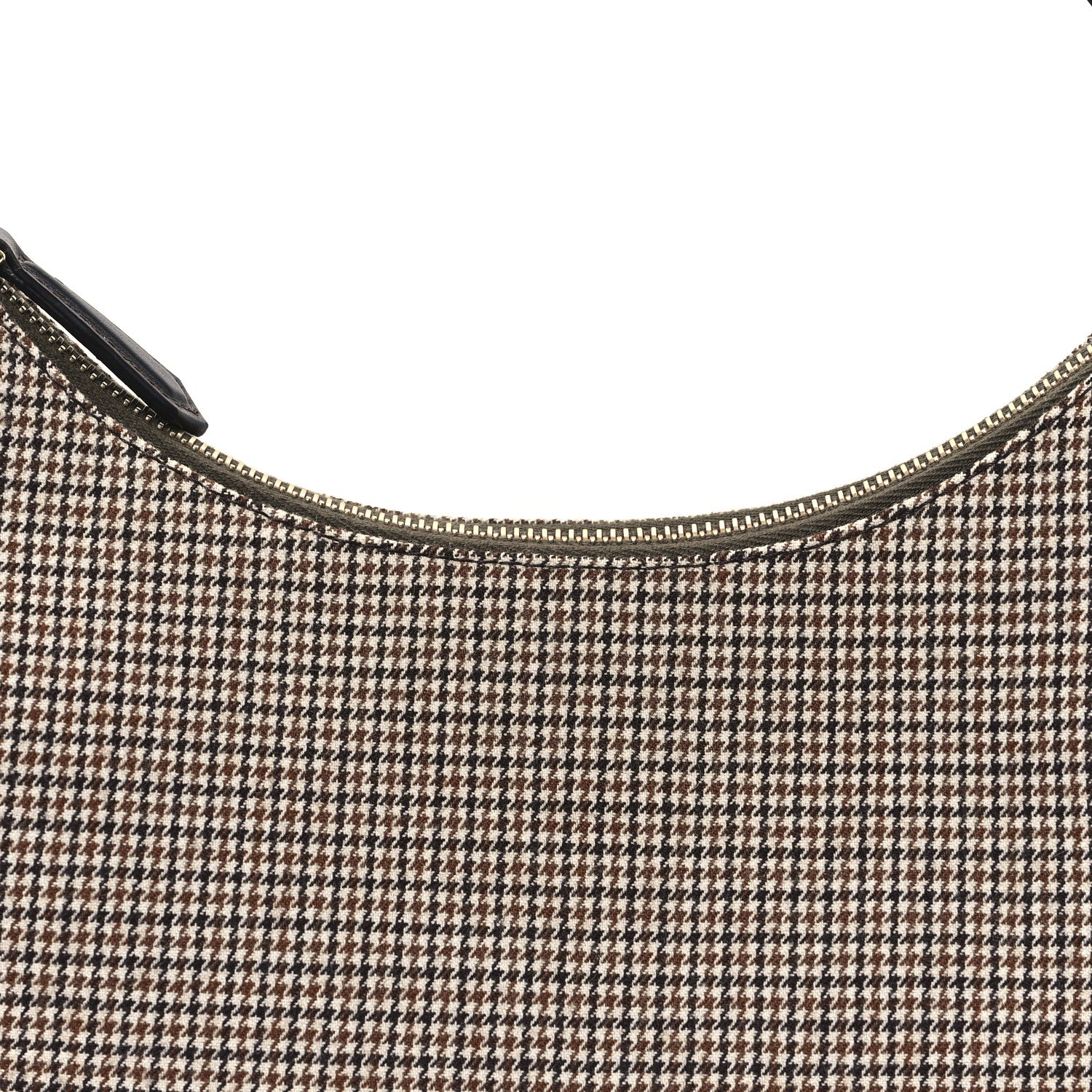 Fendi Wool Vitello Grace Small Houndstooth Small Fendigraphy Hobo Bag Beige Ebano 8 of 10
