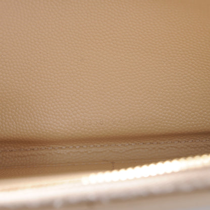Saint Laurent Grain De Poudre Matelasse Chevron Monogram Zip Around Wallet Nude Powder 7 of 8