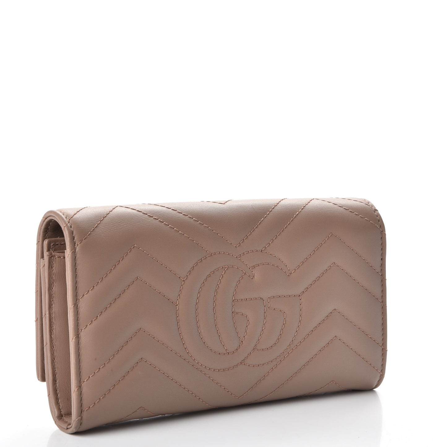 Calfskin Matelasse GG Marmont Continental Wallet Porcelain Rose