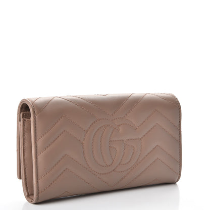 Gucci Calfskin Matelasse GG Marmont Continental Wallet Porcelain Rose 3 of 8