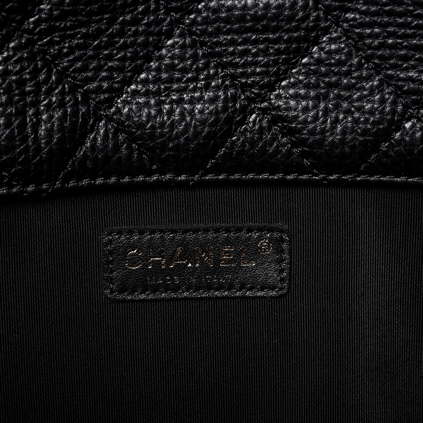 Calfskin Quilted XXL Travel Flap Bag Black