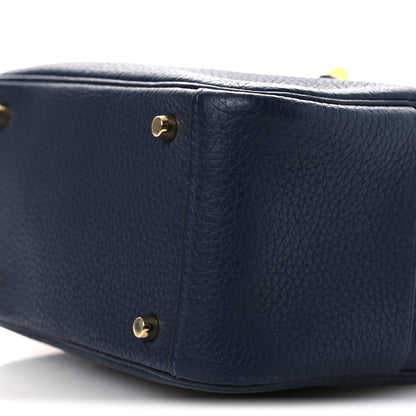 Hermes Taurillon Clemence Mini Lindy 20 Bleu Nuit 10 of 13