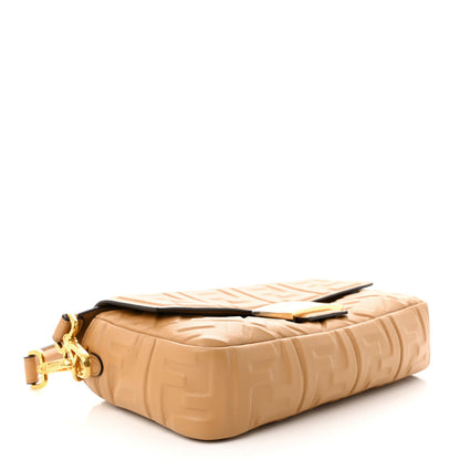 Fendi Nappa FF 1974 Embossed Baguette Miele Scuro 4 of 10