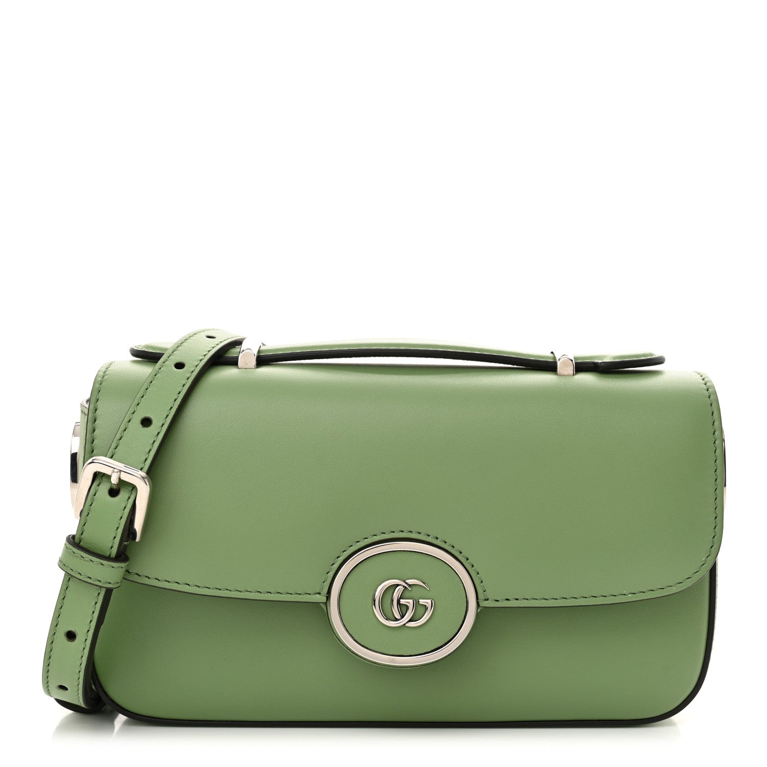 Gucci Senna Calfskin Petite GG Top Handle Shoulder Bag Green Soil Grass 1 of 10