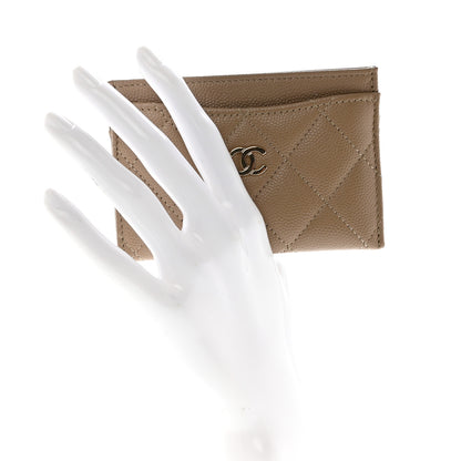 Chanel Caviar Quilted Card Holder Dark Beige 2 of 8